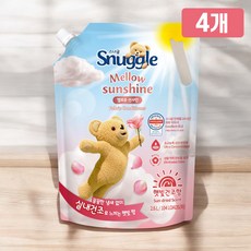 스너글 멜로우 선샤인 섬유유연제 햇빛건조향 리필, 3L, 4개