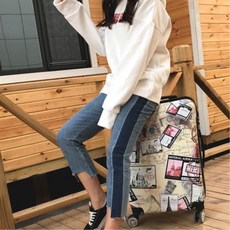 예쁜 우표 디자인 하드 케이스 캐리어 24호 여행 가방