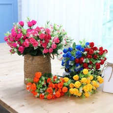 3+2 고급조화 성묘 산소꽃 케이라로즈 조화 꽃다발, 케이라로즈 크림핑크
