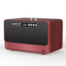하스 스톤 홈 무선 블루투스 스피커 나무 높은 볼륨 서브 우퍼 U 디스크 오디오 HiFi 복고풍 라디오 3D 서라운드 데스크탑 슈퍼 파워 휴대 전화 카드 책장 영향, 적포도주, 공식 표준