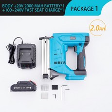 부강샵 실타카 에어타카 20V 전기 네일건 스테이플러 프레이밍 가구 스트레이트 마끼다 배터리용 목공 전, 1개, 03 EU 1Battery 2.0AH_01 CHINA