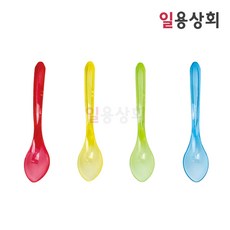 [ILYONG] 일회용 숟가락 CK 146mm 묶음포장 3200개 4색혼합 썬데 빙수 스푼, 1개