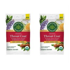 트레디셔널 메디셔널 목캔디 16개입 2팩 Traditional Medicinals Throat Coat Organic Cough Drops, 1