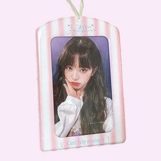 키키더꾸 콘서트 응원 시선 집중 대형 A4 포카 홀더, 스트라이프핑크