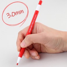 만점 채점펜 세트/리필심 3.0mm 빨간색 채점용 노크식 샤프식 색연필 펜, 1개, 1색