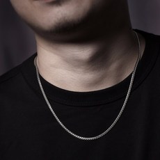 Ruinuo 925 실 버 목 걸 이 는 남성 심 플 백 스타일 로 퍼 스 널 펙 트 남 힙 합 두께 약 2.8mm 길이 50cm