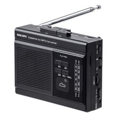  MP3 microSD AC AC 400-MEDI037 산와 다이렉트 카세트 테이프 변환 플레이어 라디오 부착 보존 전원건 스피커 기능 
