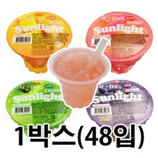 썬라이트 젤리 4종 1박스(48개) 골라담기/마시는젤리/코코넛젤리/워터젤리/젤리음료/나타드코코넛, 사과16+포도16+복숭아16