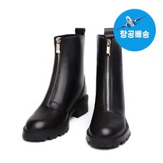 ZARA 프런트 지퍼 미들힐 통굽 앵클부츠 첼시부츠