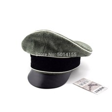 직구 복제 WW2 독일 육군 필드 Marshals 장군 장교 크러셔 필드 바이저 모자 모자 모자 땀 반지 만든 가죽