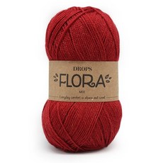 뜨개질패키지 ()DROPS Flora양모 알파카 굵은뜨개바늘 수공예로짠 니트, T18-레드