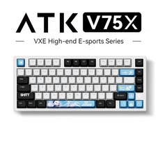 무소음기계식키보드 핫스왑 커스텀 ATK VXE V75X 게이머 기계식 키보드 3 가지 모드 24G 블루투스 무선 ARGB 핫 스왑 E스포츠 게이밍 선물 80 키, 없음, 없음, 1) Polar Fox Switch