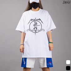 메탈리카 오버핏 반팔티 여성 줌바 방송 댄스복 쇼핑몰 에어로빅복 상의 세트 빅사이즈