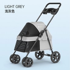 바다몰 강아지유모차 애견 접이식 펫 개모차 레인커버 커버 방석 개모차 접이식 쿠션 대형견 퍼피웨건, 연회색[S사이즈]