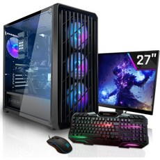 SYSTEMTREFF 시스템트레프 기본 게이밍 컴플리트 PC 세트 AMD 라이젠 7 8700G 8 x 5.1GHz 라데온 780M 4K HDMI DX12 1TB M.2 NVMe, 단일, 단일
