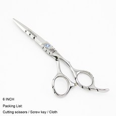 전문가 미용가위 앞머리 헤어 전문가용 가위 5.5 인치 6 인치 일본 이발 가위 커팅, [08] Cutting 6 no box, 1개