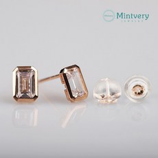 민트베리주얼리 14k 18k 사각난집큐빅 귀걸이