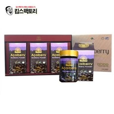 쌈바스 브라질 아사이베리 농축 분말 선물용세트 항산화 안토시아닌, 3개, 100g