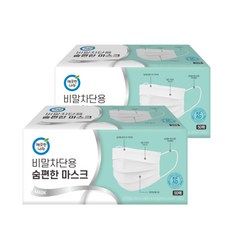 깨끗한나라 비말차단용 숨편한 마스크 KF-AD 50매 2팩, 2개