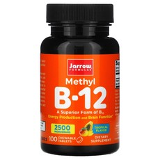 Jarrow Formulas 메틸 B12 트로피컬 맛 2 500mcg 츄어블 100정, 1개