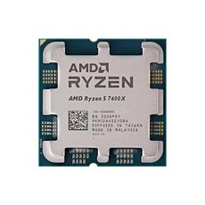 AMD Ryzen 5 7600X .7 GHz 6 코어 스레드 CPU 프로세서 L = M 00000059 소켓 쿨러 없음 신제품, 한개옵션0 - 7600x