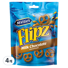 Flipz 플립즈 프레첼 밀크초콜릿, 90g, 4개