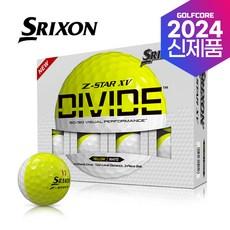 [2024년신제품]스릭슨 SRIXON Z-STAR XV DIVIDE 반반칼라 3피스 골프볼-12알, 옐로우화이트, 12개, 12개입 - 스릭슨z스타xv