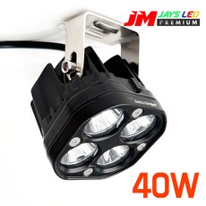 40W 고출력 LED AS보증 LED 써치라이트 화물차작업등/낚시/선박/집어등/바이크 JMS-S412F 차폭등 바닥등 12V 24V 후진등, 1개, JMS-S412F(4구 확산형)