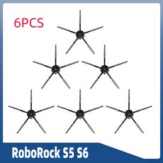 청소기 부품 필터 액세서리 로봇 진공 메인 사이드 브러시 헤파 걸레 샤오미 1S RoboRock S5 Max S6 MaxV Pure E4 E5, [26] 6pcs black, 1개