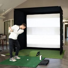 GolfBaysUK 골프스윙연습기 옵티샷 홈골프 시뮬레이터 번들 W 86 x H 82 D 411