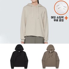 [백화점신상판/AS가능] 스노우피크 베이직 여성 세미크롭 후드 티셔츠 여자 긴팔 맨투맨 ppJ 베이지 블랙 코코아 S24FWFHD11