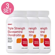 GNC [3개 SET] 트리플 스트렝스 글루코사민 콘드로이틴 120정 (캐플렛) Triple Strength Glucosamine Chondroitin 120cts=, 1개