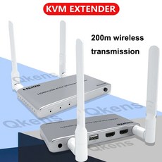 200M 무선 HDMI KVM 익스텐더 1080P 화면 공유 오디오 비디오 송신기 수신기 TV 루프 IR USB 키보드 마우스 지원, [02] Grey with EU 한국사용가능