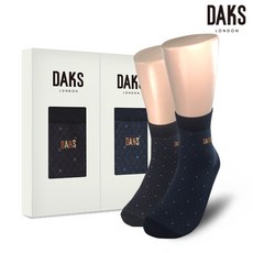 [닥스양말] 신사 면스판 단목 격자패턴도트 2족세트 DK21810