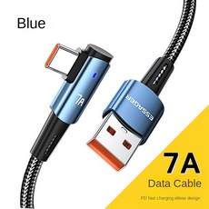 모바일 게임용 엘보 데이터 케이블 화웨이 샤오미 기타 휴대폰에 고속 충전 7A, 02 2m, 01 blue
