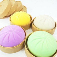 n17712/5 칼라 왕 만두 말랑이- KC인증/찐빵 주물럭 클레이 모찌 심쿵란 피젯 토이 촉감놀이 발달자극 말랑말랑 쫀득쫀득 푸시팝, 색상랜덤