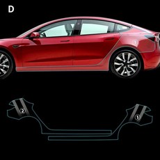 테슬라 모델 3 용 페인트 보호 필름 하이랜드 2024 6.5 두꺼운 프리컷 투명 TPU PPF 키트 투명 스티커, 04 rear side - 하이랜드ppf