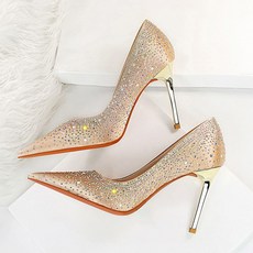 NS 여성 큐빅 스틸레토 풀볼 빅사이즈 하이힐 9.5cm 220-265
