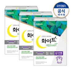 화이트 생리대 에코프레시 맥시 슬림 수퍼롱 16매 x 3팩, 16개입
