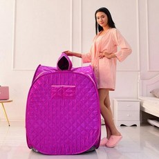 휴대용 접이식 스팀 사우나 룸 텐트 상자 한 사람 또는 두 스티머없이 체중 감량 전신 슬리밍, CHINA_one person Purple, 1) one person Purple