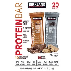 커클랜드 프로틴 바 단백질 에너지 영양 간식 바 60g X 20개입, 1