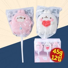 문과자마을 몰랑 마쉬멜로우 팝 45g 12개입 BOX 식품 > 스낵/간식 초콜릿/사탕/젤리/껌 캔디류 일반하드캔디, 1, 1개