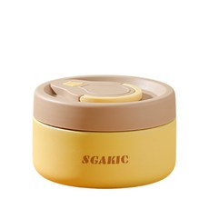 SGAKIC 진공 직장인 보온 도시락통 스텐도시락 480ml, 1개, 옐로우