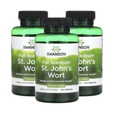Swanson St.JohnsWort 세인트존스워트 375mg 120캡슐 3개 허브, 120정