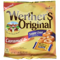 WERTHER'S 워더스 무설탕 캬라멜 캔디 12봉지 ORIGINAL Sugar Free Caramel Hard Candy, 1개