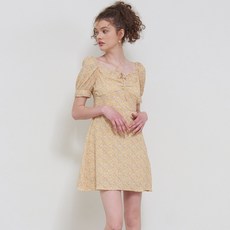 PUFF SLEEVES DAISY MINI DRESS_YELLOW