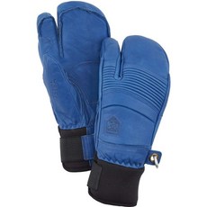 Hestra Leather Fall Line - 스키 스노보드 산악용으로 그립감이 뛰어난 짧은 프리라이드 3핑거 스노우 글러브, 로열 블루, 6
