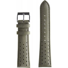 아르모간 정품 스웨이드 랠리 천공 가죽 시계 스트랩 - SR22S - 카키 그린 - 스테인리스 버클 - 남성 손목시계 밴드 - 22mm 폭