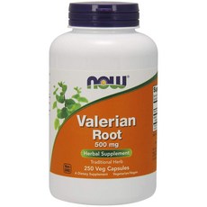 NOW Supplements Valerian Root (Valeriana officinalis) 500 mg Herbal Supplement 250 Veg Capsules, 250정, 1개