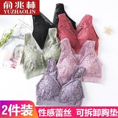 유 조 림 【 2 장 】 속옷 여성 무 철권 랩 가슴 얇 은 모 으 기 V 넥 브 라 조끼 운동 레이스 메 디 아 탑 오 버 방지 수면 브 라 505 레 트 로 레이스 (블랙 + 녹 슨) 프 리 사이즈 (80 - 135 근)